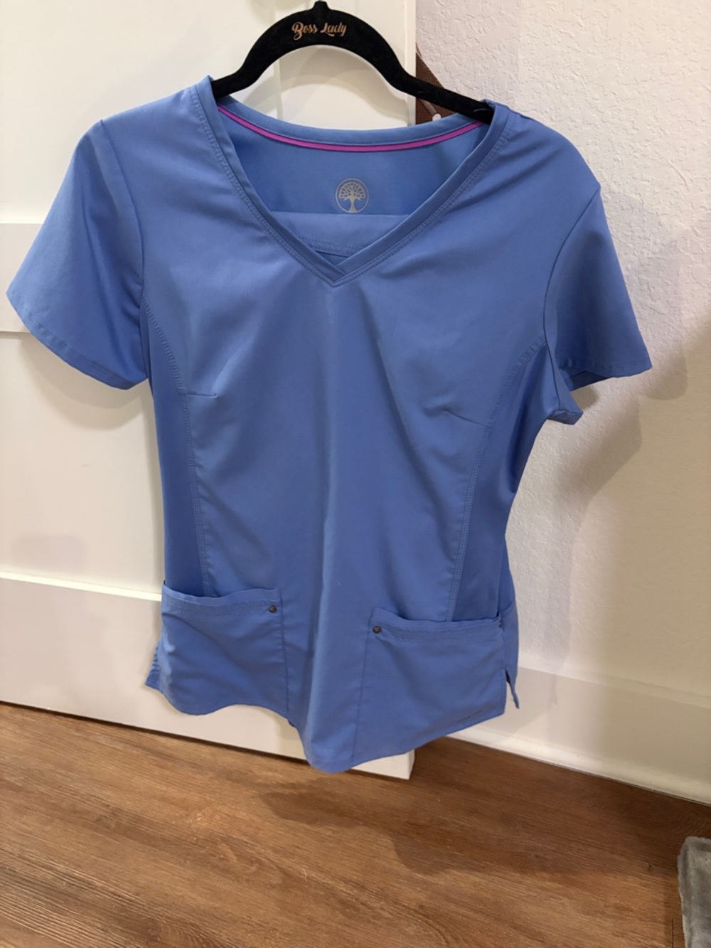 Healing hands light blue scrubs size small